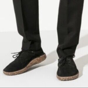 BIRKENSTOCK Gary Black Suede Leather Lace Up Flats Shoes Size 40